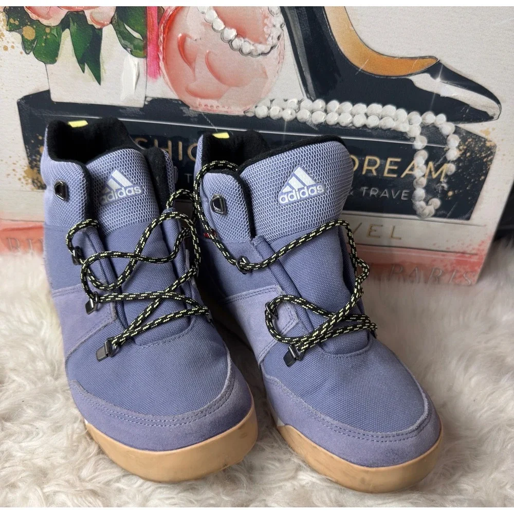 Adidas Terrex Snowpitch Kids Hiking Boots Purple Blue FZ2604 Size 6 Big Kids